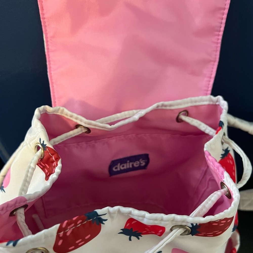 Claire's Strawberry Patterned Mini Backpack - image 5